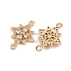 Brass Pave Clear Cubic Zirconia Connector Charms KK-C115-23G-2