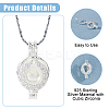 925 Sterling Silver Micro Pave Clear Cubic Zirconia Empty Bead Cage Pendants STER-WH0005-64-4