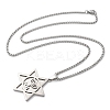 Hanukkah 201 Stainless Steel Star of David Pendant Necklaces LS-NJEW-Z058-02P-4