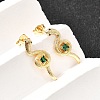 Snake Brass Micro Pave Cubic Zirconia Stud Earrings EJEW-A135-09G-2