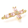 Brass Pave Cubic Zirconia Connector Charms KK-M101-03A-G02-2