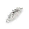 Brass Clear Cubic Zirconia Connector Charms KK-Z094-06P-01-2