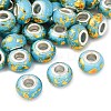 Opaque Resin Rondelle European Beads RESI-Z046-01B-1