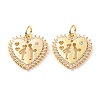 Valentine's Day Theme Brass Micro Pave Clear Cubic Zirconia Pendants ZIRC-P094-19G-RS-2