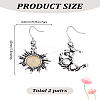 2 Pairs Sun & Moon Glass Asymmetrical Earrings EJEW-LP0001-16-2
