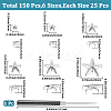 150Pcs 6 Styles Iron Rivets IFIN-CL0001-05P-2