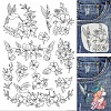 4 Sheets 11.6x8.2 Inch Stick and Stitch Embroidery Patterns DIY-WH0455-049-1
