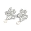 304 Stainless Steel Flower Stud Earrings EJEW-Z075-06P-2