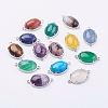Brass Natural/Synthetic Gemstone Links connectors G-E398-03A-1