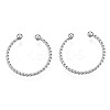 Non-Tarnish 304 Stainless Steel Twist Rope Cuff Ring LS-X-RJEW-S045-133-1