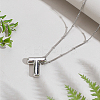 1pc Brass Chain with Alloy Letter Pendants Necklaces NJEW-LP0001-41T-P-3