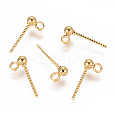 304 Stainless Steel Stud Earring Findings STAS-F227-18F-G-1