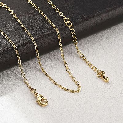 Brass Cable Chain Necklaces for Women NJEW-D302-20G-1