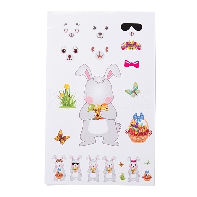 Easter Theme Paper Gift Tag Self-Adhesive Stickers DIY-K034-01B-1