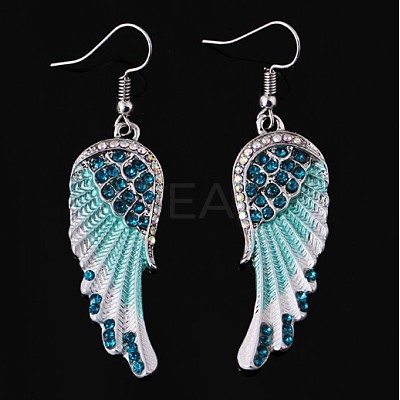 Rhinestone Wings Dangle Earrings WI-PW0001-056D-1