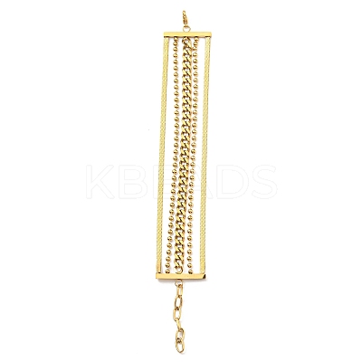 304 Stainless Steel Chains Multi-strand Bracelet for Women BJEW-G674-01A-G-1