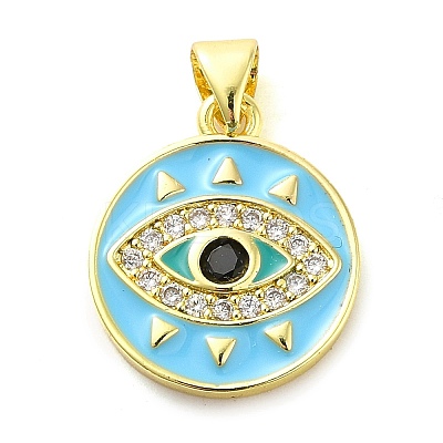 Real 18K Gold Plated Brass Clear Cubic Zirconia Pendants KK-A198-11G-02-1