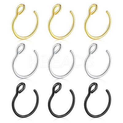 316 Surgical Stainless Steel Clip on Nose Rings WGA7223-09-1