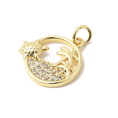 Brass Micro Pave Cubic Zirconia Pendants KK-P343-01A-G-1