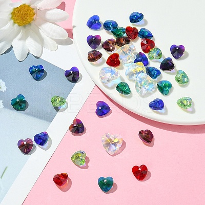 40Pcs 8 Colors Electroplate Glass Charms GGLA-YW0001-16-1