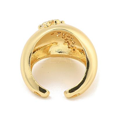 Clear Cubic Zirconia Open Cuff Ring RJEW-L121-013G-1