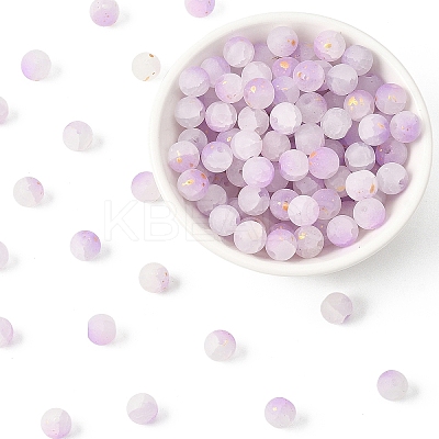200G Frosted Baking Paint Crackle Glass Beads with Glitter Powder DGLA-YW0001-56E-1
