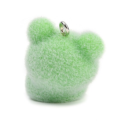 Flocky Opaque Resin Pendants RESI-S026-02P-B-1