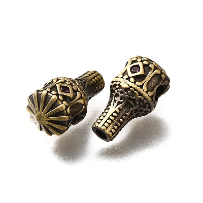 Brass Micro Pave Cubic Zirconia Beads KK-M313-17AG-1