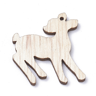 Undyed Wooden Big Pendants X-WOOD-S040-19-1