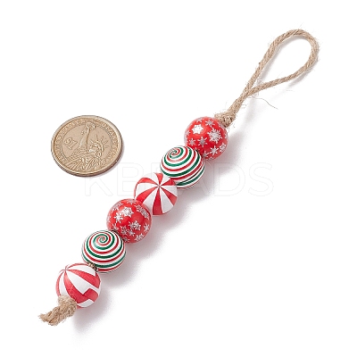 Wood Beads Pendant Decoraiton HJEW-JM02270-1
