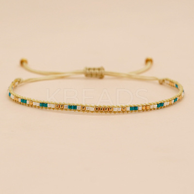 Bohemian Braided Adjustable Glass Seed Beaded Bracelets EX8332-2-1