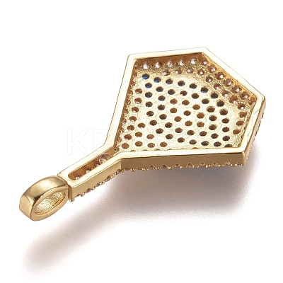 Brass Micro Pave Cubic Zirconia Pendants ZIRC-L075-75A-G-1