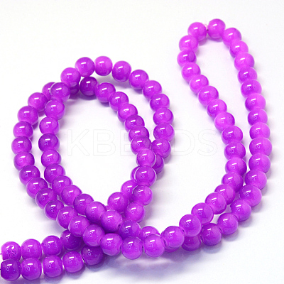 Baking Paint Imitation Jade Glass Round Bead Strands X-DGLA-Q021-10mm-27-1