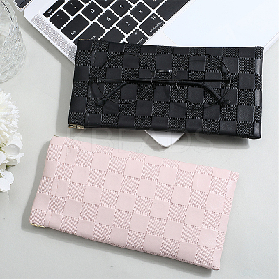 2Pcs 2 Colors PU Imitation Slip-in Leather Glasses Case AJEW-CN0003-26D-1