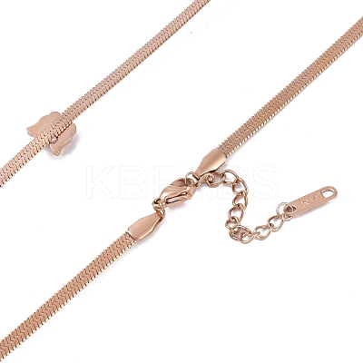 Ion Plating(IP) 304 Stainless Steel Snake Chain Necklaces NJEW-G081-13RG-1
