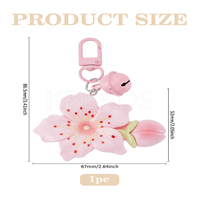 1Pc Resin Flower Pendant Decorations KEYC-LP0001-23B-1