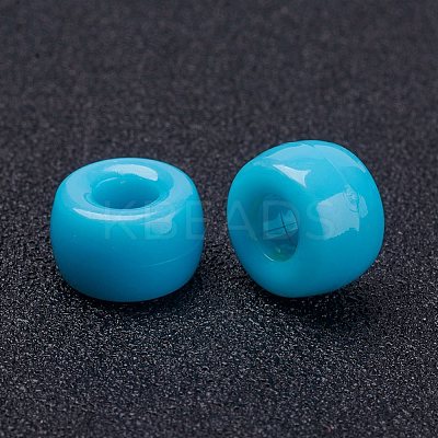 Opaque Acrylic European Large Hole Beads PL338-9-1