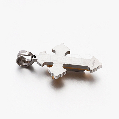 New Gift Unisex 201 Stainless Steel Cross Pendants STAS-F010-12-1