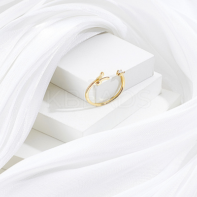 1Pc Letter Brass Rhinestone Open Cuff Rings for Women AJEW-LP0004-47L-G-1