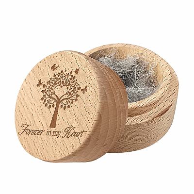 1Pc Beech Wood Engraved Pet Hair Keepsake Boxes CON-CN0001-16E-1