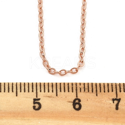 Brass Cable Chain Necklaces for Women NJEW-D302-48RG-1