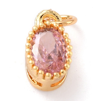 Real 18K Gold Plated Brass Inlaid Cubic Zirconia Charms ZIRC-L100-079G-1
