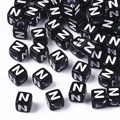 Opaque Acrylic Beads X-SACR-N002-01N-1