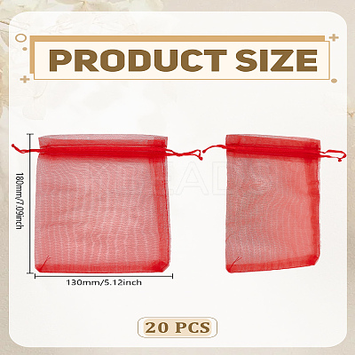 20Pcs Organza Bags Jewelry Storage Pouches OP-LP0001-14-1