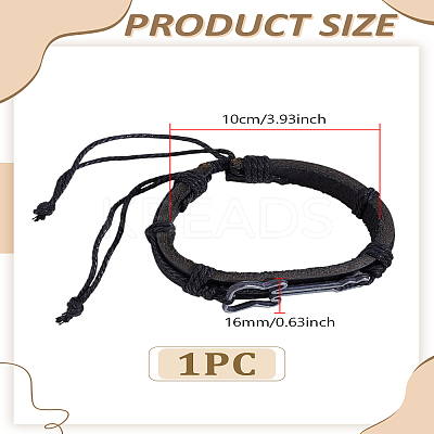 1Pc Guitar PU Leather Cord Bracelets BJEW-LP0003-46-1