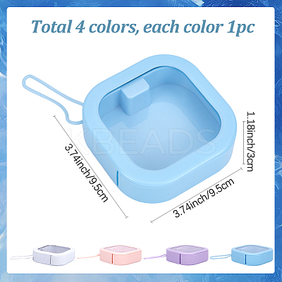 4Pcs 4 Colors Multifunctional Plastic Pocket-Sized Push Switch Organizers Case CON-SP0001-09-1