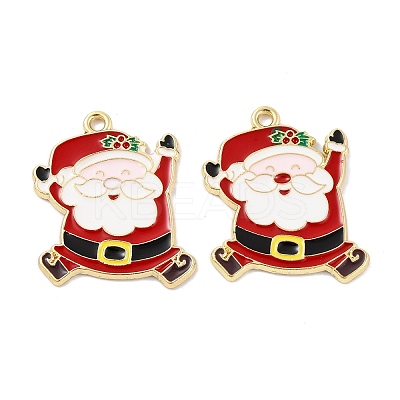 Christmas Theme Rack Plating Alloy Pendants X-FIND-M020-04G-02-1