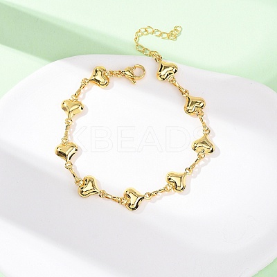 Brass Link Chain Bracelets for Women BJEW-C140-05G-1