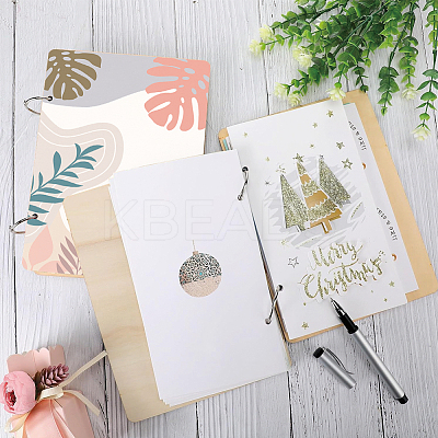 Wooden 2-Ring Loose Leaf Binder Postcard Phote Album Cover DIY-WH0547-031-1