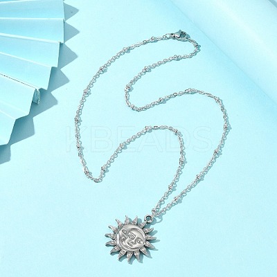 Non-Tarnish 304 Stainless Steel Pendant Necklace for Girl Women NJEW-JN04280-02-1